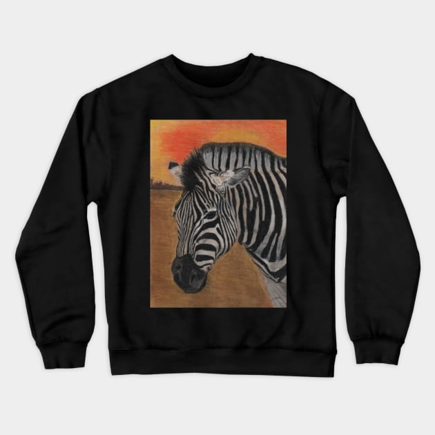 Zebra Crewneck Sweatshirt by teenamarie23art